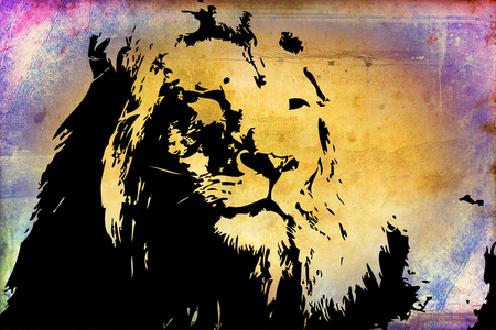 Tiger art illustration colorの写真素材