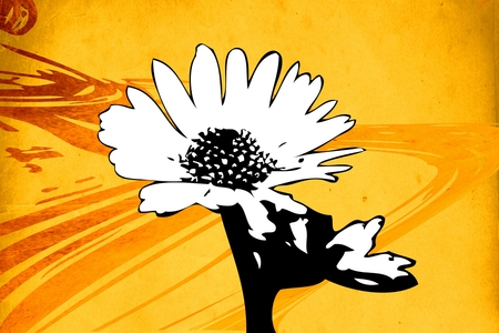 Vintage background with art illustration flowerの写真素材