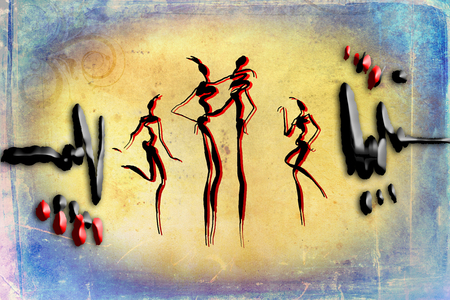 African ethnic retro vintage illustrationの写真素材