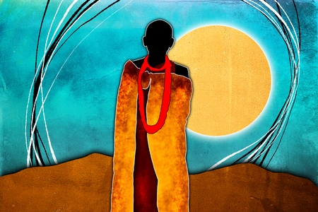 African ethnic retro vintage illustrationの写真素材