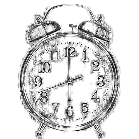 Antique clock retro drawing illustrationの写真素材
