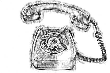 Antique telephone retro drawing artの写真素材