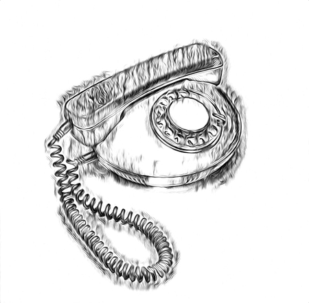 Antique telephone retro drawing artの写真素材