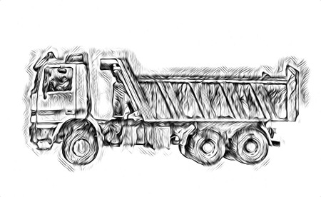 American truck illustration isolated artの写真素材