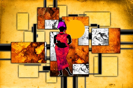 African ethnic retro vintage illustrationの写真素材