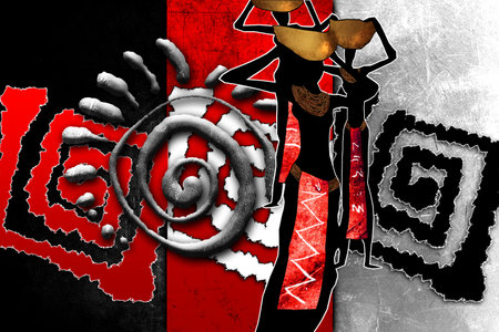 African ethnic retro vintage illustrationの写真素材