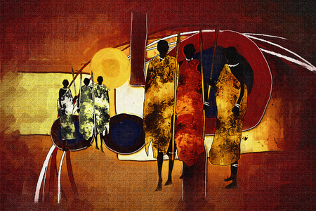 African ethnic retro vintage illustrationの写真素材