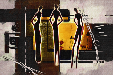 African ethnic retro vintage illustrationの写真素材