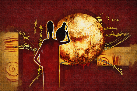 African ethnic retro vintage illustrationの写真素材