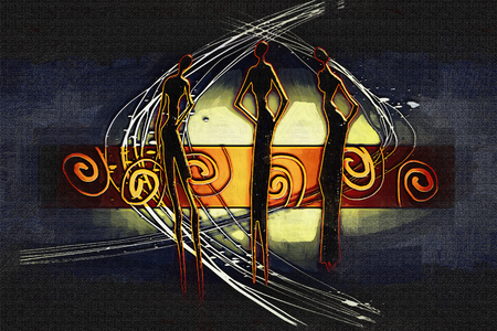 African ethnic retro vintage illustrationの写真素材