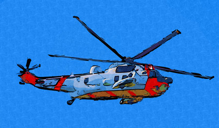 Military helicopter art design illustration