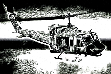 Military helicopter art design illustrationの写真素材