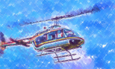 Military helicopter art design illustration