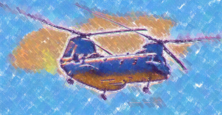 Military helicopter art design illustration