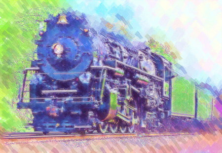 old steam locomotive engine retro vintage