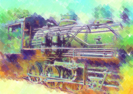 old steam locomotive engine retro vintage