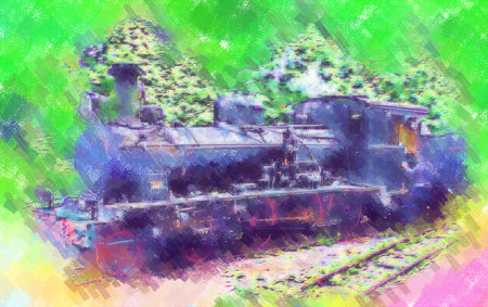 old steam locomotive engine retro vintage