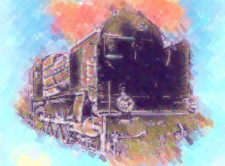 old steam locomotive engine retro vintage
