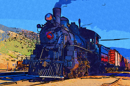 old steam locomotive engine retro vintage