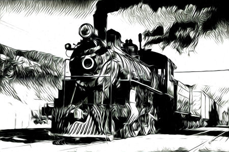 old steam locomotive engine retro vintage