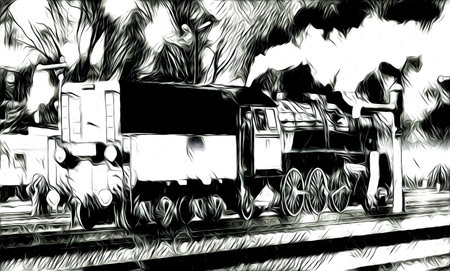 old steam locomotive engine retro vintage