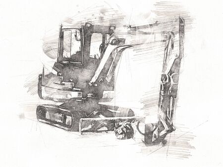 Excavator   isolated art workの写真素材