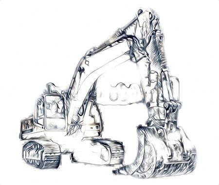 Excavator  isolated art workの写真素材