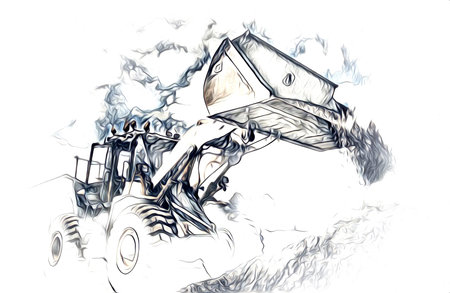 Excavator  isolated art work