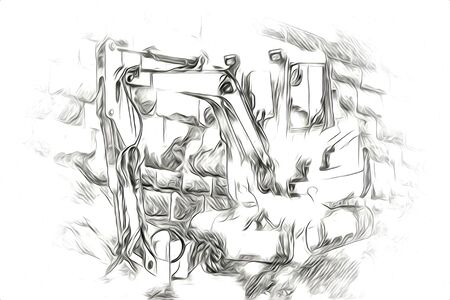 Excavator  isolated art workの写真素材