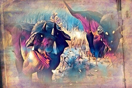 Dinosaur art illustration paintingの写真素材