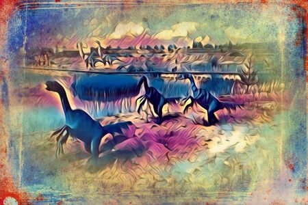 Dinosaur art illustration paintingの写真素材