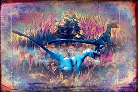 Dinosaur art illustration paintingの写真素材