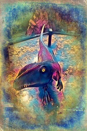 Dinosaur art illustration paintingの写真素材