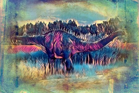 Dinosaur art illustration paintingの写真素材