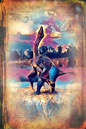 Dinosaur art illustration paintingの写真素材