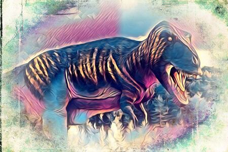 Dinosaur art illustration paintingの写真素材