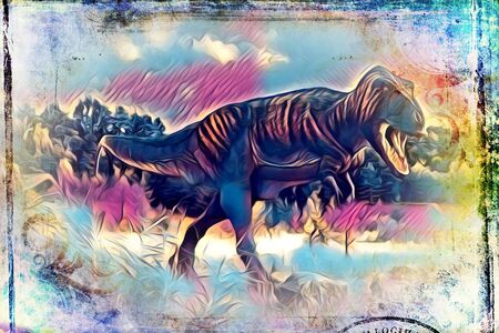 Dinosaur art illustration paintingの写真素材