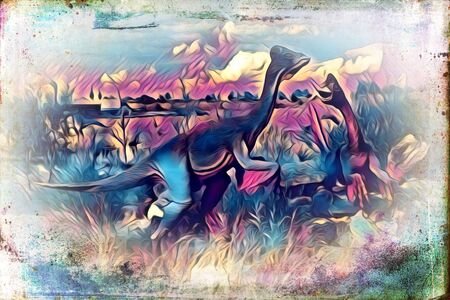 Dinosaur art illustration paintingの写真素材
