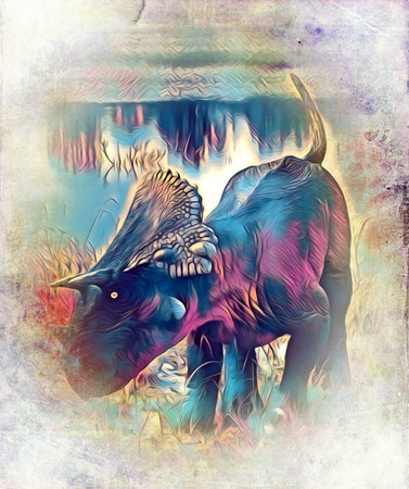 Dinosaur art illustration paintingの写真素材