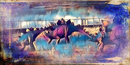 Dinosaur art illustration paintingの写真素材