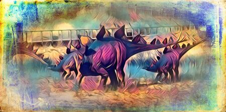 Dinosaur art illustration paintingの写真素材