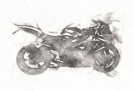 Motor cycle llustration color isolated art vintage retroの写真素材