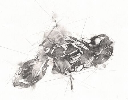 Motor cycle llustration color isolated art vintage retroの写真素材