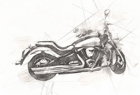 Motor cycle llustration color isolated art vintage retroの写真素材