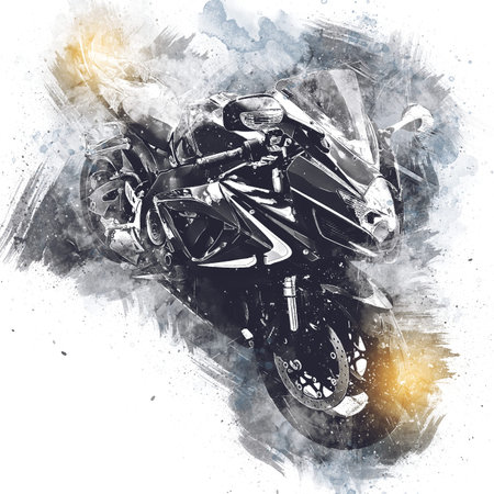 Motor cycle llustration color isolated art vintage retroの写真素材