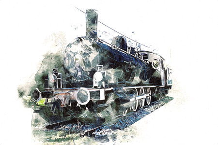 old steam locomotive engine retro vintage