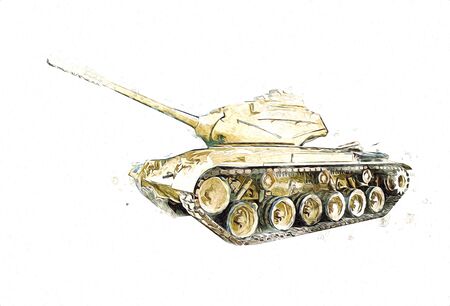 vintage the tank isolated drawing sketch art illustrationの写真素材