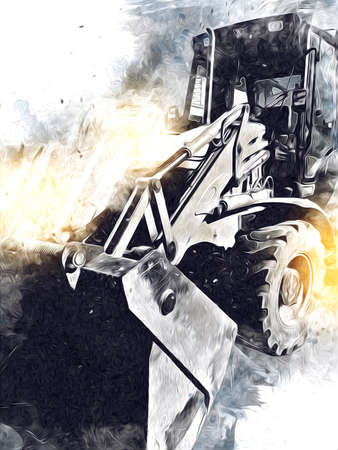 Excavator tractor illustrationの写真素材