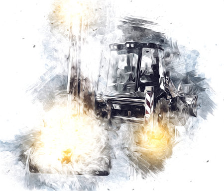 Excavator tractor illustrationの写真素材