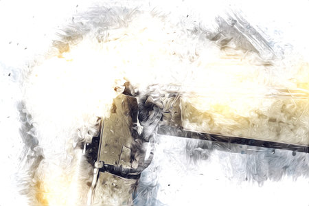 Excavator illustration color isolated art workの写真素材